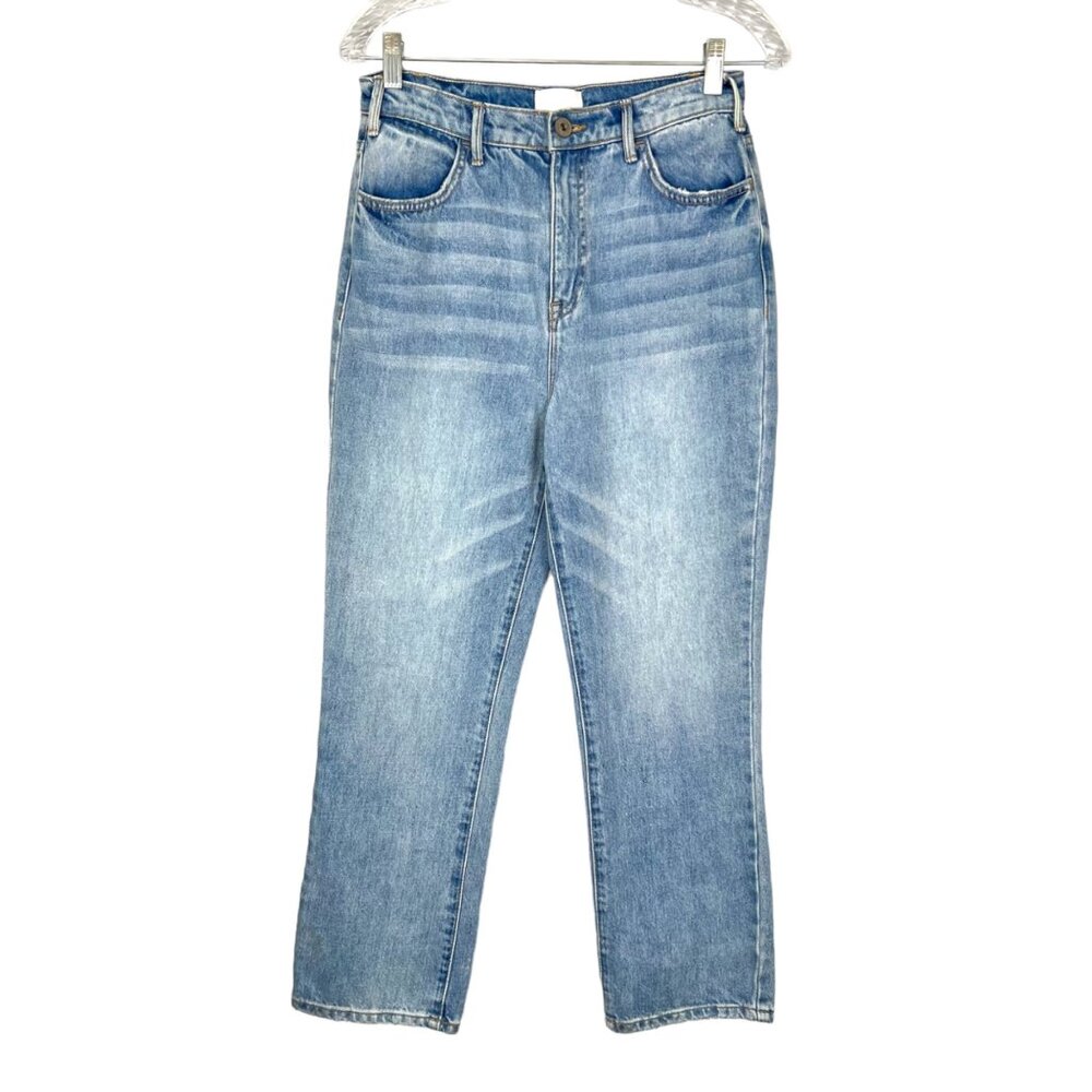 Every Womens High Rise Straight Leg Ankle Jeans Light Wash Dillards size 28